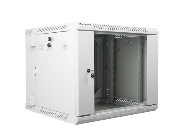 RACKSKÅP 19" VÄGGMONTERAT MED DUBBLA SEKTIONER 9U/600X600 (FLAT PACK) GRÅ LANBERG