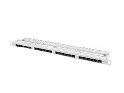 PATCHPANEL 24 PORT 0,5U 19" CAT.5E UTP GRÅ LANBERG