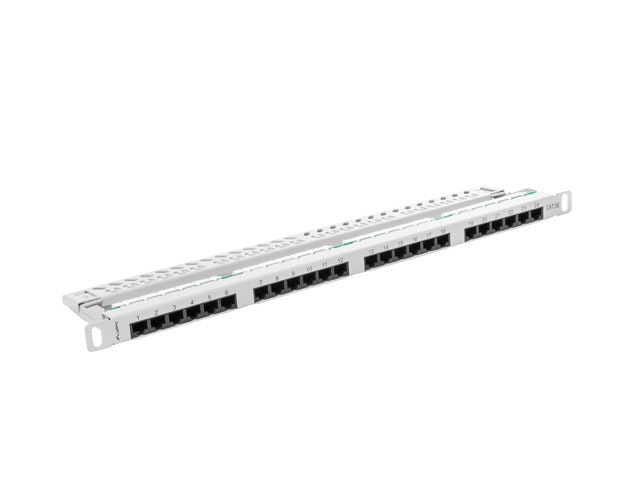 PATCHPANEL 24 PORT 0,5U 19" CAT.5E UTP GRÅ LANBERG