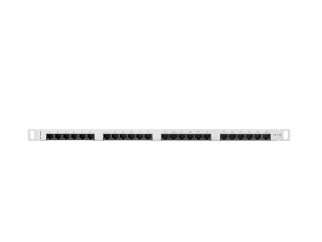 PATCHPANEL 24 PORT 0,5U 19" CAT.5E UTP GRÅ LANBERG