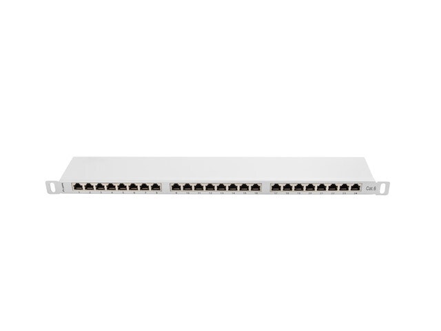 PATCHPANEL 24 PORT 0,5U 19" CAT.6 FTP SKÄRMAD GRÅ LANBERG