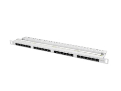 PATCHPANEL 24 PORT 0,5U 19" CAT.6 UTP GRÅ LANBERG