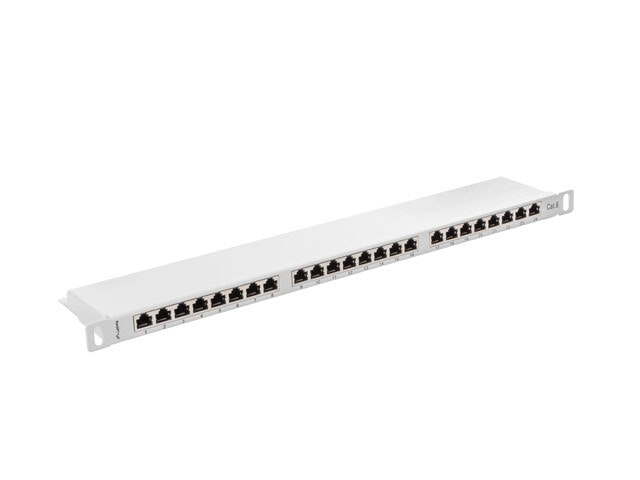 PATCHPANEL 24 PORT 0,5U 19" CAT.6 FTP SKÄRMAD GRÅ LANBERG