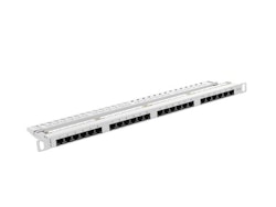 PATCHPANEL 24 PORT 0,5U 19" CAT.6 UTP GRÅ LANBERG