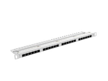 PATCHPANEL 24 PORT 0,5U 19" CAT.6 UTP GRÅ LANBERG