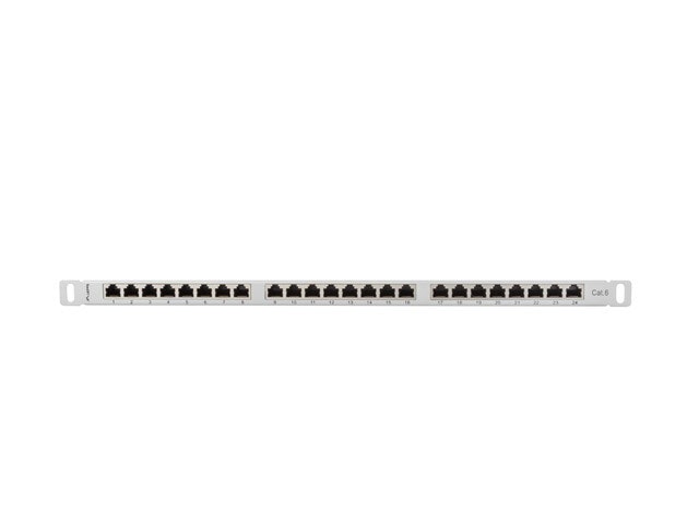 PATCHPANEL 24 PORT 0,5U 19" CAT.6 FTP SKÄRMAD GRÅ LANBERG