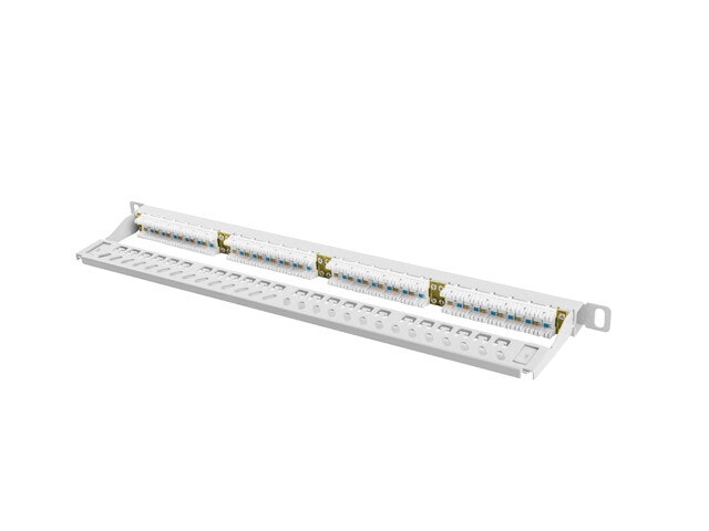 PATCHPANEL 24 PORT 0,5U 19" CAT.6 UTP GRÅ LANBERG