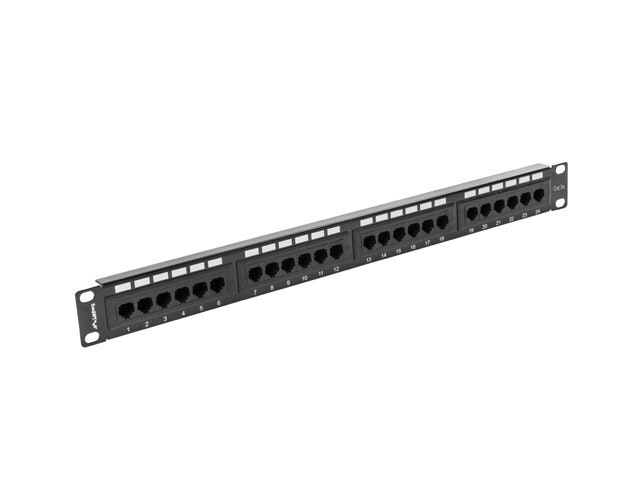 PATCHPANEL 24 PORT 1U 19" CAT.5E UTP SVART LANBERG