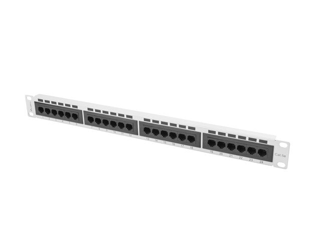 PATCHPANEL 24 PORT 1U 19" CAT.5E UTP GRÅ LANBERG