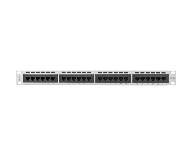 PATCHPANEL 24 PORT 1U 19" CAT.5E UTP GRÅ LANBERG