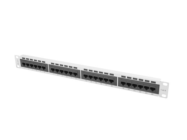 PATCHPANEL 24 PORTAR 1U 19" CAT.6 UTP GRÅ LANBERG