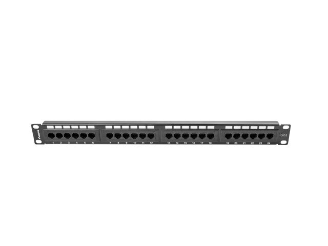 PATCHPANEL 24 PORT 1U 19" CAT.6 UTP SVART LANBERG