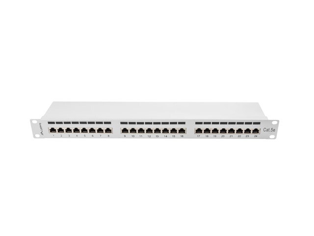 PATCHPANEL 24 PORT 1U 19" CAT.5E FTP SKÄRMAD GRÅ LANBERG