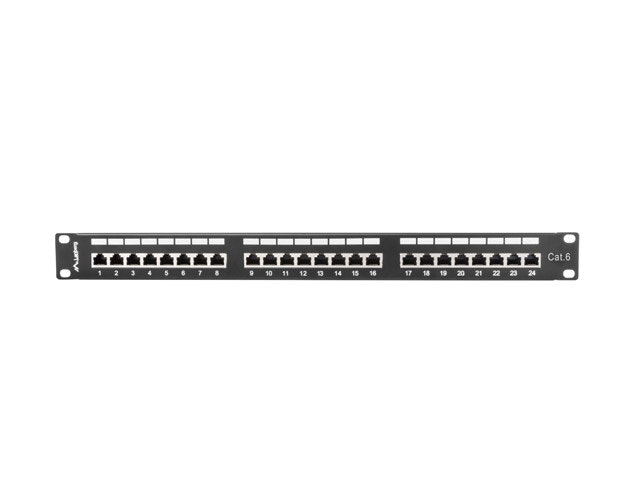 PATCHPANEL 24 PORT 1U 19" CAT.6 FTP SKÄRMAD SVART LANBERG
