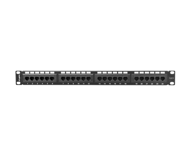 PATCHPANEL 24 PORT 1U 19" CAT.6 UTP SVART LANBERG