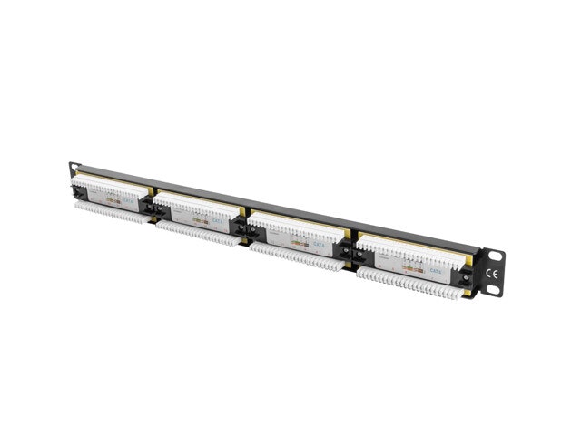 PATCHPANEL 24 PORT 1U 19" CAT.6 UTP SVART LANBERG