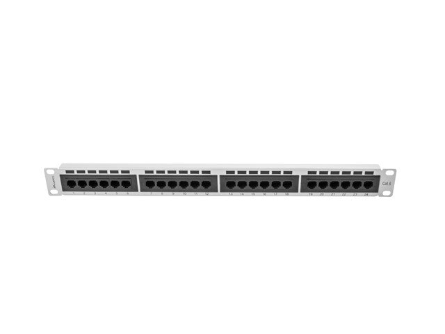 PATCHPANEL 24 PORTAR 1U 19" CAT.6 UTP GRÅ LANBERG