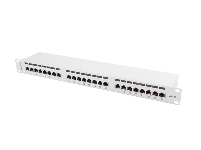PATCHPANEL 24 PORT 1U 19" CAT.6 FTP SKÄRMAD GRÅ LANBERG