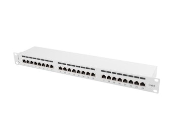PATCHPANEL 24 PORT 1U 19" CAT.6 FTP SKÄRMAD GRÅ LANBERG