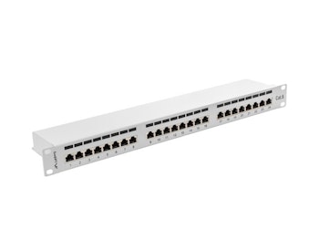 PATCHPANEL 24 PORT 1U 19" CAT.6 FTP SKÄRMAD GRÅ LANBERG