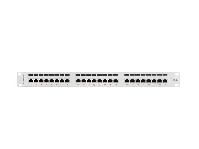 PATCHPANEL 24 PORT 1U 19" CAT.6 FTP SKÄRMAD GRÅ LANBERG