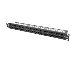PATCHPANEL 48 PORTAR 1U 19" CAT.6 UTP SVART LANBERG