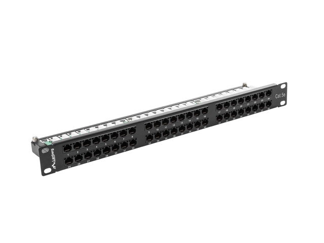 PATCHPANEL 48 PORT 1U 19" CAT.5E UTP SVART LANBERG