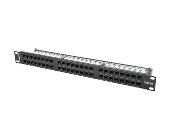 PATCHPANEL 48 PORT 1U 19" CAT.5E UTP SVART LANBERG