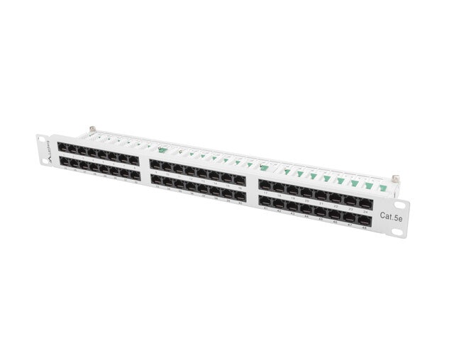 PATCHPANEL 48 PORT 1U 19" CAT.5E UTP GRÅ LANBERG