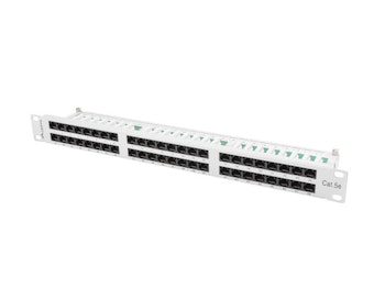 PATCHPANEL 48 PORT 1U 19" CAT.5E UTP GRÅ LANBERG