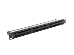 PATCHPANEL 48 PORTAR 1U 19" CAT.6 UTP SVART LANBERG