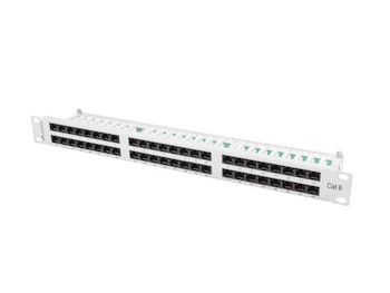 PATCHPANEL 48 PORTAR 1U 19" CAT.6 UTP GRÅ LANBERG