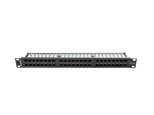 PATCHPANEL 48 PORT 1U 19" CAT.5E UTP SVART LANBERG