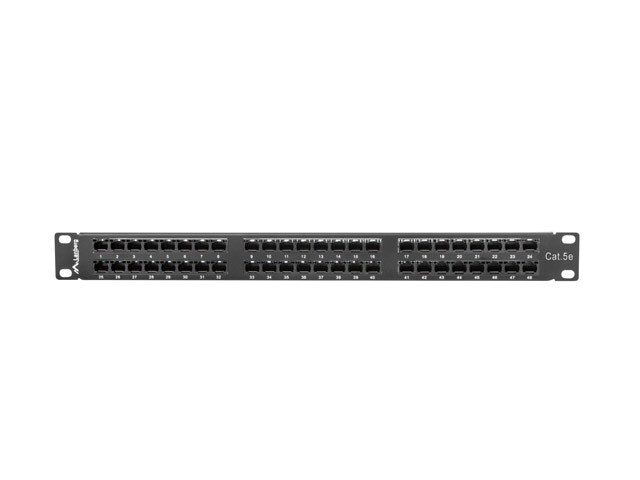 PATCHPANEL 48 PORT 1U 19" CAT.5E UTP SVART LANBERG