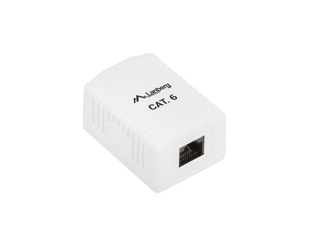 YTMONTERAD BOX CAT.6 UTP OSKÄRMAD 1X RJ45 VIT LANBERG
