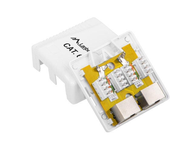 YTMONTERINGSDOSA CAT.6 FTP SKÄRMAD 2X RJ45 VIT LANBERG