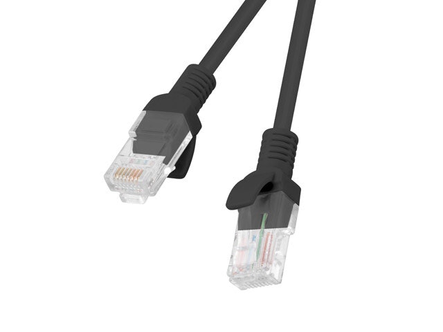 PATCHKABEL CAT.5E UTP 0,5M SVART FLUKE PASSERADE LANBERG