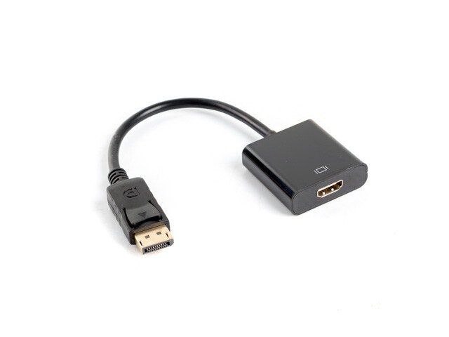 DISPLAYPORT(M) 1.2->HDMI(F) ADAPTERKABEL 10CM SVART LANBERG