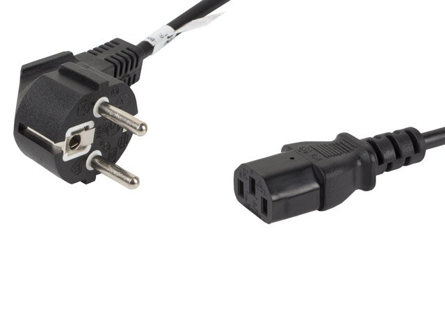 CEE 7/7->IEC 320 C13 NÄTSLADD 1,8M SVART LANBERG