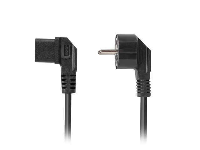 CEE 7/7->IEC 320 C13 NÄTKABEL 1,8M VINKLAD HÖGER VDE SVART LANBERG