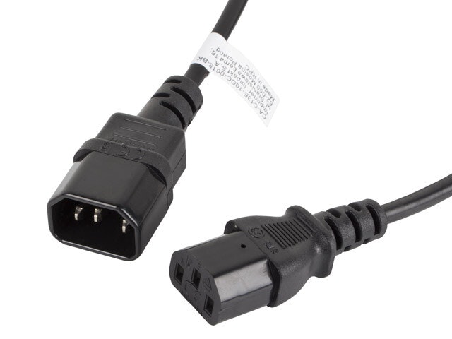 IEC 320 C13->C14 KABEL 1,8M SVART LANBERG