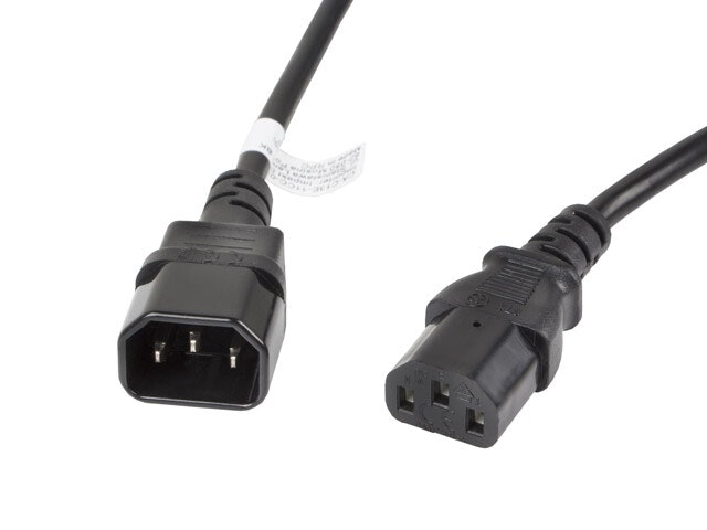 IEC 320 C13->C14 KABEL 3M VDE SVART LANBERG