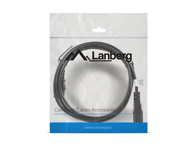 IEC 320 C13->C14 KABEL 1,8M VDE SVART LANBERG