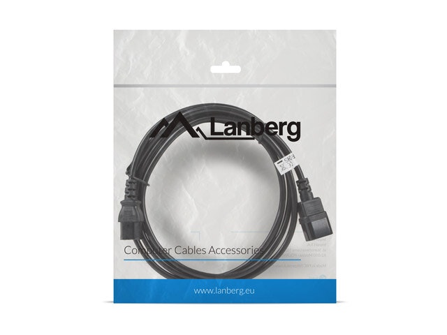 IEC 320 C13->C14 KABEL 3M VDE SVART LANBERG