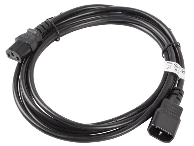 IEC 320 C13->C14 KABEL 3M VDE SVART LANBERG