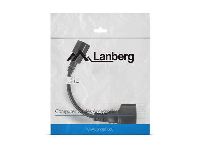 IEC 320 C14->SCHUKO(F) ADAPTERKABEL FÖR UPS 20CM SVART LANBERG