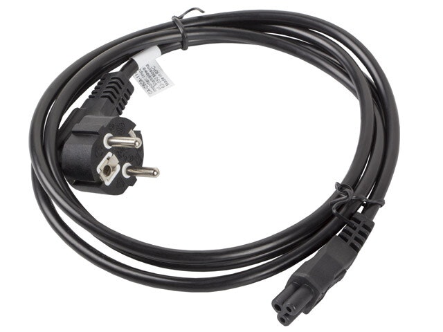 CEE 7/7 (MICKEY)->IEC 320 C5 NÄTSLADD 1,8M VDE SVART LANBERG