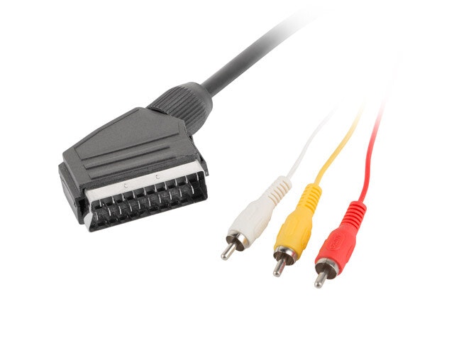 RCA(M) X3->EURO(M) KABEL 1,8M LANBERG