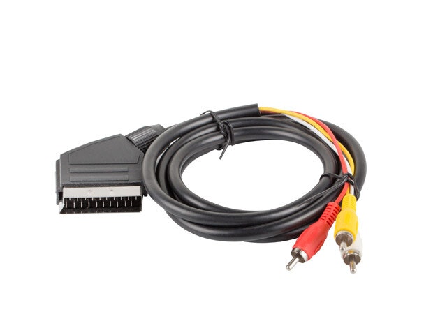 RCA(M) X3->EURO(M) KABEL 1,8M LANBERG