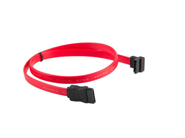 SATA DATA III (6GB/S) F/F-KABEL 50CM VINKLAD NEDÅT/RÄTT RÖD LANBERG